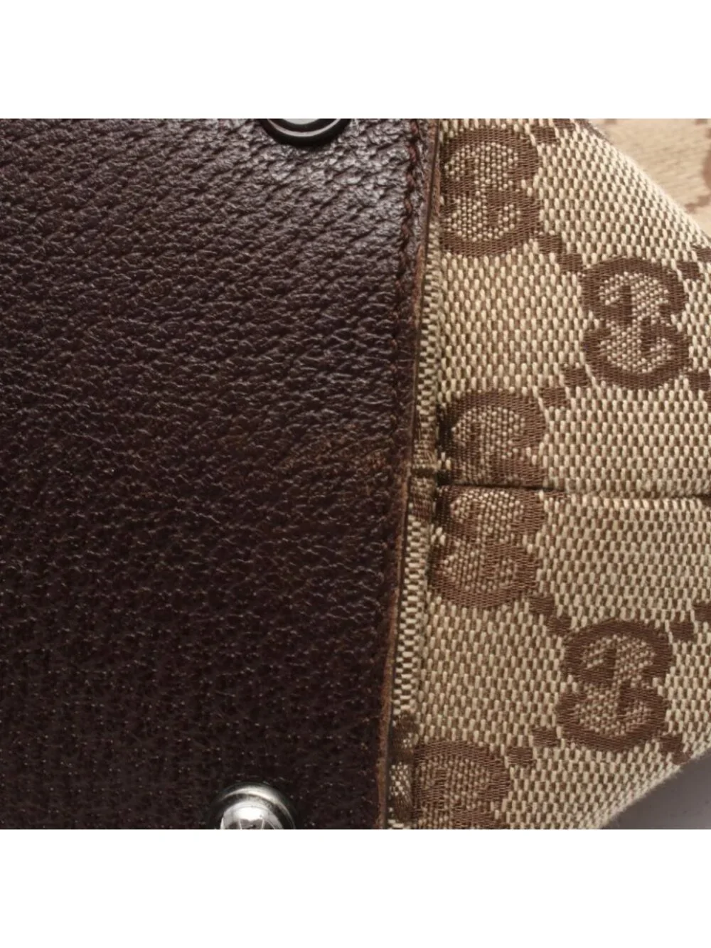 Gucci Tote GG Canvas Beige Dark Brown
